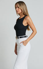 Can't You Tell Top - Ribbed Tank Top in Black