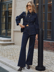 High-Waisted Straight-Leg Jeans