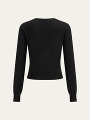 Wool Blend Metal Button Cardigan