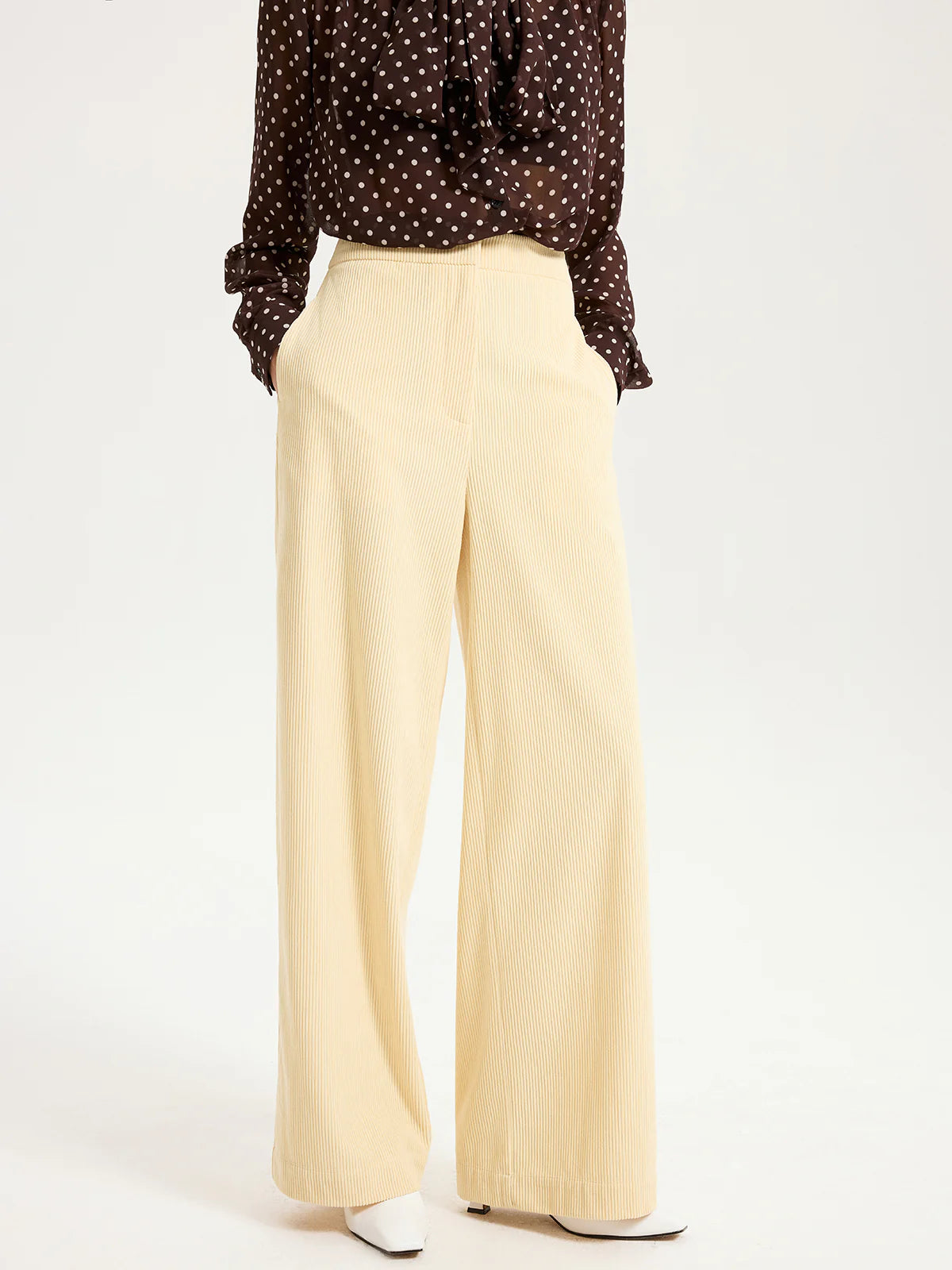 High-Waist Corduroy Wide-Leg Pants