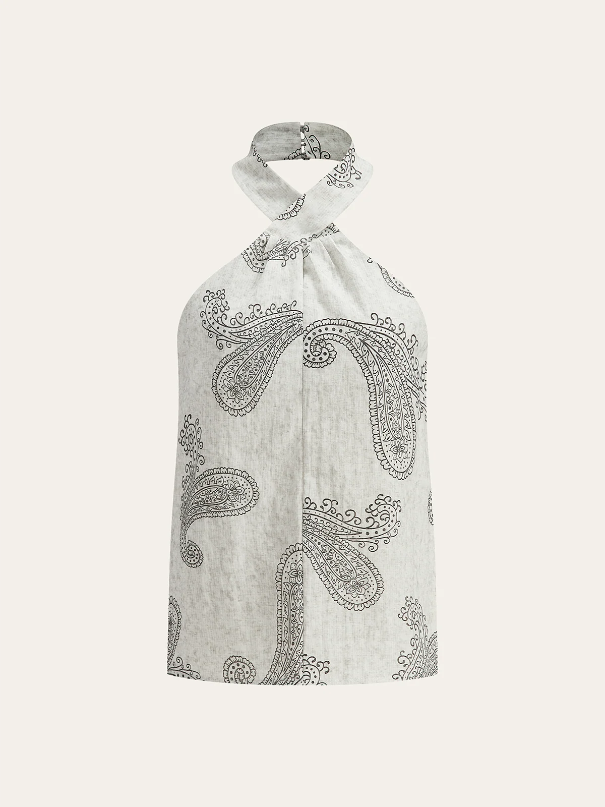 Boho Print Halter Backless Top