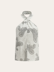 Boho Print Halter Backless Top