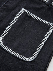 Contrast Trim Denim Shorts