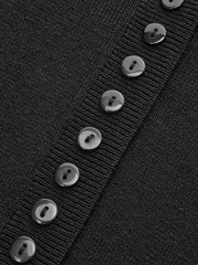 Cap Sleeve Button Cinched Knit Top