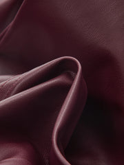 Mid-Waisted Faux Leather Curved-Leg Pants