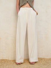 Cotton & Linen High-Waisted Pocketed Pants