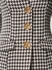 Metal Button Houndstooth Blazer