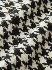 Houndstooth Tweed Double-Breasted Blazer