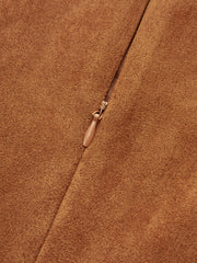 Faux Suede Sleeveless Mini Dress