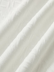 Textured Jacquard Mutton Sleeve Sweatshirt