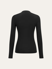 Metal Detail V-Neck Long Sleeve Blouse