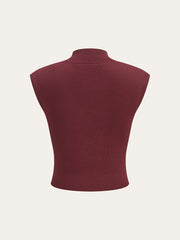 Mock Neck Sleeveless Top and Pleated Midi Skirt Set