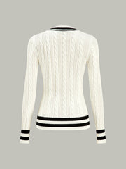 Cable-Knit Stripped Sweater