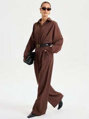 Shirt Collar Pinstripe Long Sleeve Bodysuit