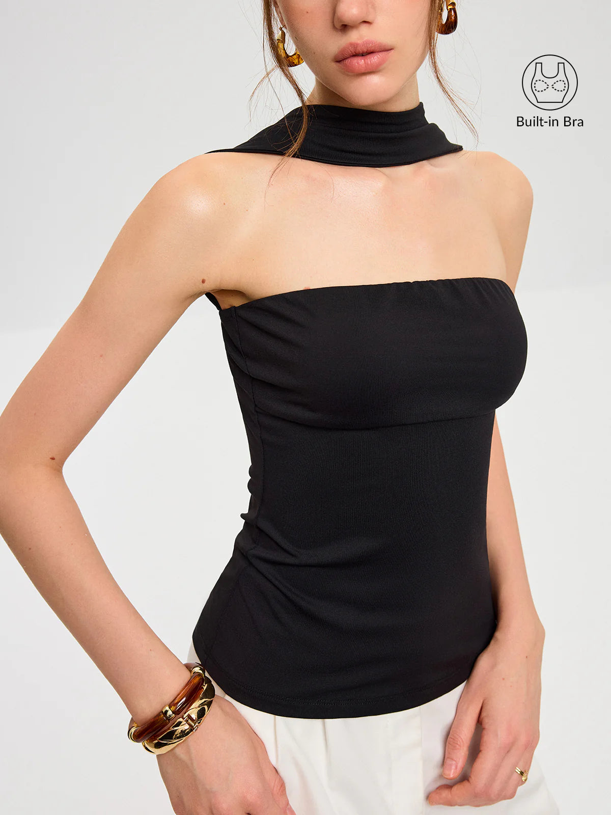 Bra-Free Halter Neck Backless Top