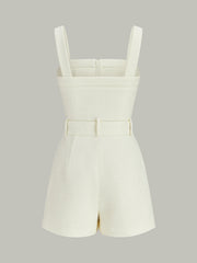 Textured Zipper Jumpsuit With Belt