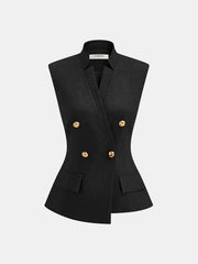 Metal-Button Tailored Vest