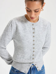 Buttoned Crew Neck Cardigan