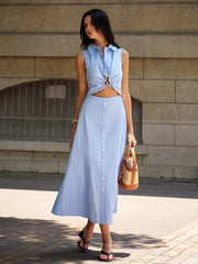 Metal Decor Cutout Dress