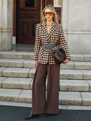 Houndstooth Belted Blazer