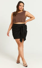 Loxley Top - Tie Up Top in Chocolate