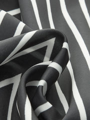 Semi-Sheer Striped Wrap-Front Knotted Top