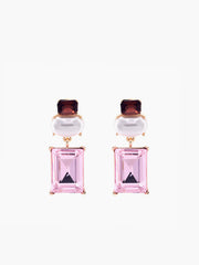 Geometric Rhinestone Drop Earrings