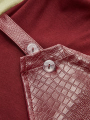 Faux Leather Paneled Knit Mini Dress