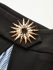 Asymmetric Striped-Panel Mini Skirt