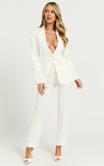 Brianna Pants - High Waist Tapered Pants in White