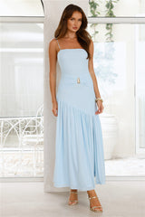 Candlelight Kisses Mesh Maxi Dress Blue