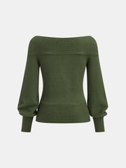 Off-Shoulder Twist Knit Top