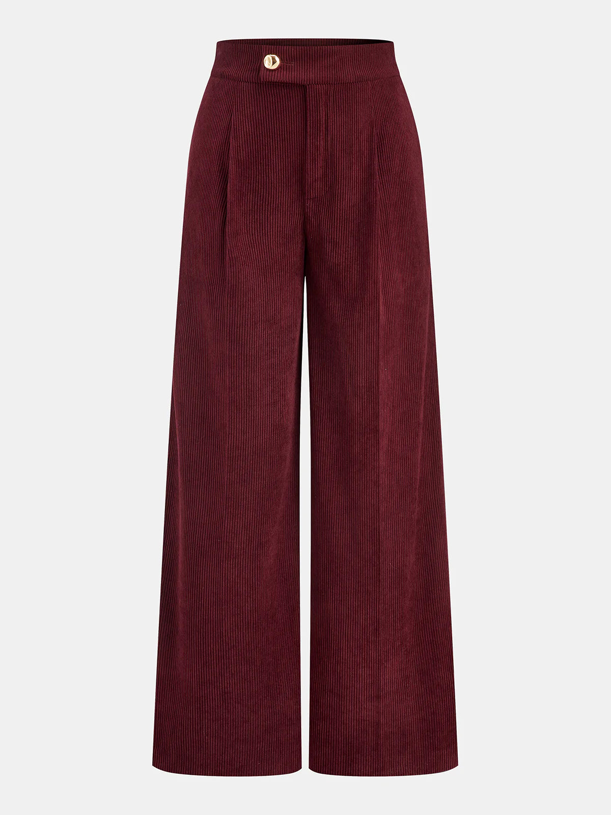Pleated Cotton Corduroy Wide Leg Pants