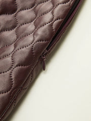 Faux Leather Quilted Mini Skirt