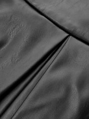 PU Leather Belted Maxi Skirt