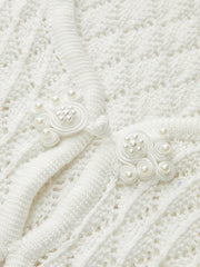 Sheer Knit Sweater Dress with Cut-Out Detail