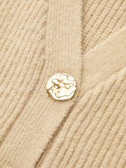 V-Neck Button Ribbed Cardigan