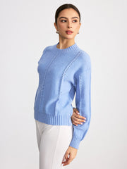 Eyelet Detail Crew Neck Sweater