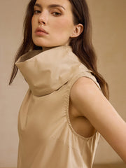 Sleeveless High-Neck Cotton Top