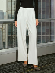 Mid-Waist Casual Wide-Leg Pants