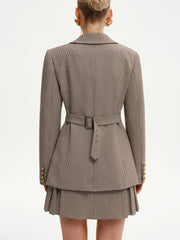 Houndstooth Metal Button Blazer