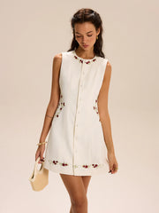 Embroidered Floral Mini Dress