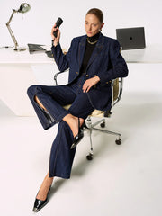 Mid-Waist Slit Denim Jeans