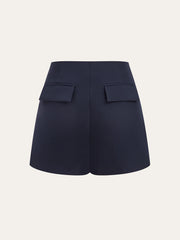 Metal Detail Asymmetric Skort