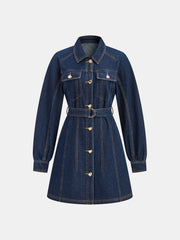Belted Denim Shirt Dress