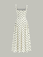 Polka Dot Square Neck Maxi Dress