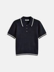 Contrast Trim Knitted Polo Shirt