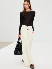 Off-Shoulder Sheer Knit Top