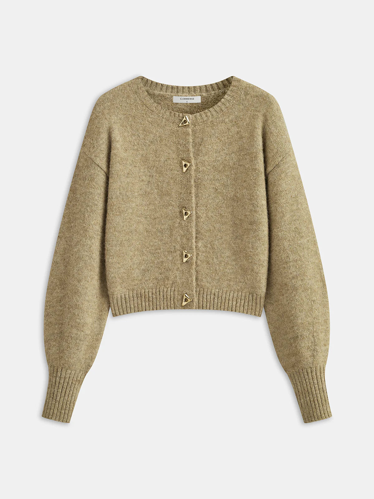 Triangle Button Wool Blend Cardigan