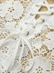 Semi-Sheer Double Layer Lace Cami Dress